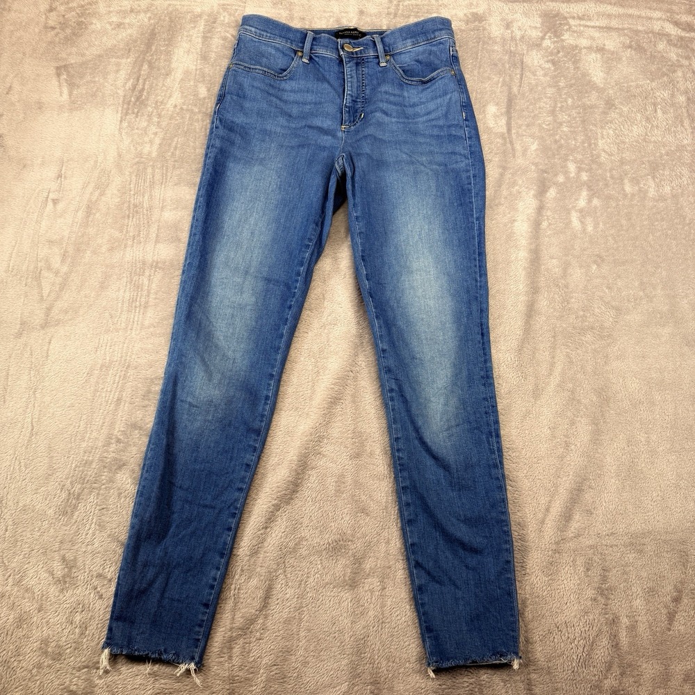 Banana Republic Womens 27 High Rise Legging Skinny Jeans Blue Wash Denim Fray